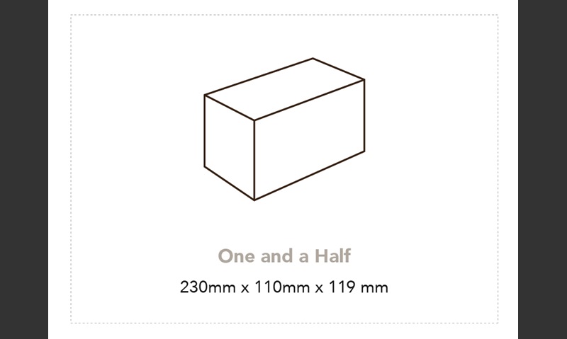One and a half brick dimensions