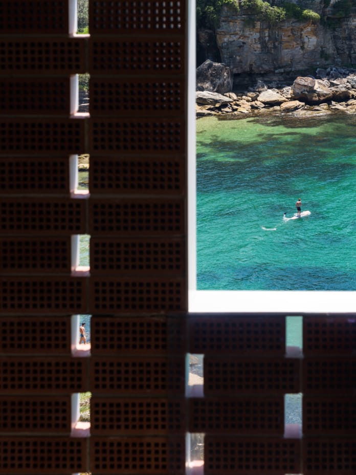 Renato Dâ€™Ettorre Architects custom PGH Breeze bricks used in coastal home in Gordons Bay, NSW.