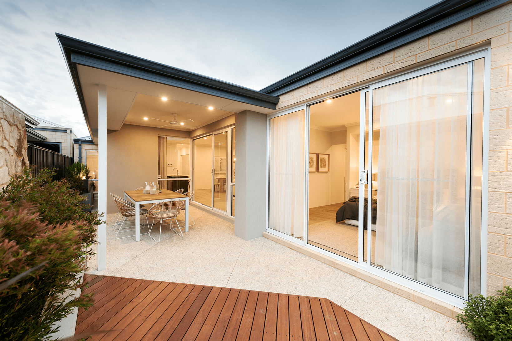 Mandu brick from PGH in Manor range alfresco area with decking