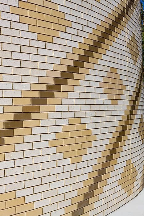 Botswana Embassy building using PGH Bricks to enforce cultural identity through colourful brick and pattern work.