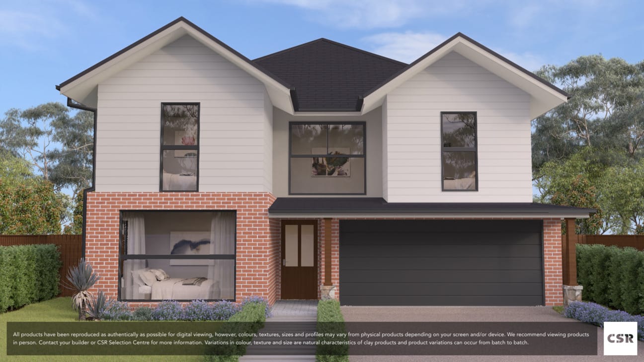 Olde Red brick from PGH in Origin range on house render