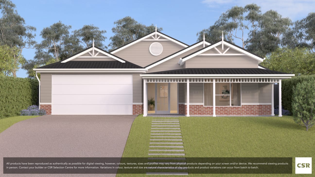 Red Clinker brick from PGH in Origin range on house render