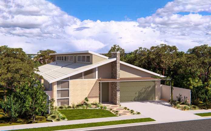 CSR Style Guide | Modernist Home featuring PGH Stone in Rugged Ledgestone, Silverpeak