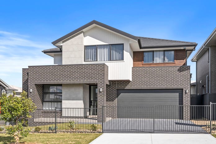 Casaview Homes, new display home: Urban 35. PGH Bricks Alfresco range, Espresso.