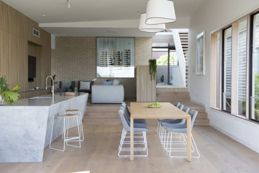 Graya's Andrew Gray using PGH Bricks and pavers in his minimalist modern home in Pebble Creek.