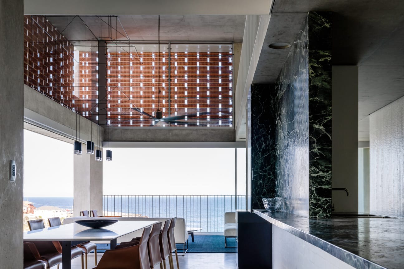 Renato Dâ€™Ettorre Architects custom PGH Breeze bricks used in coastal home in Gordons Bay, NSW.
