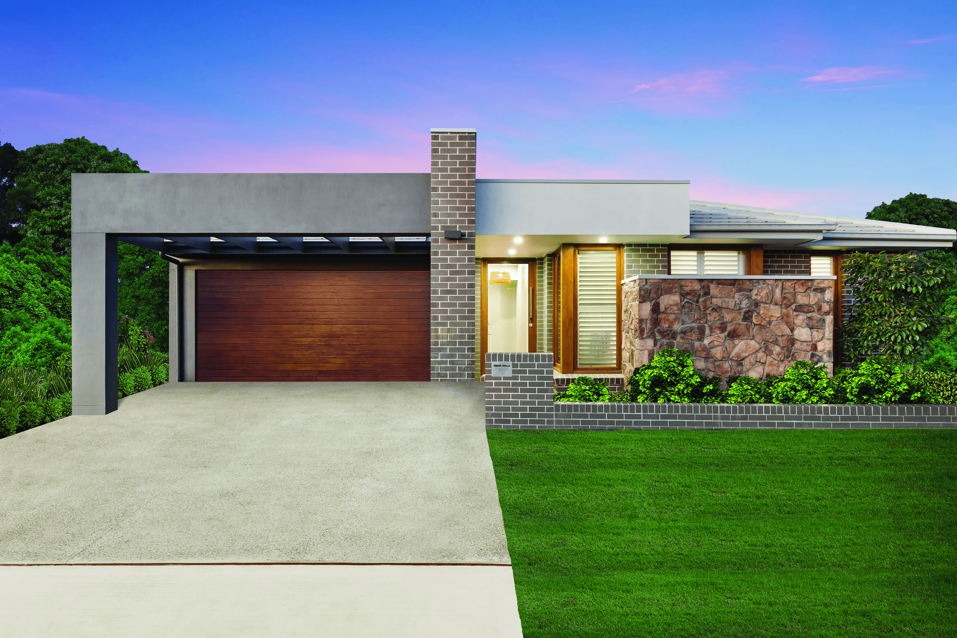 Fusion facade Grey All the Way, Truffle brick, stone, render