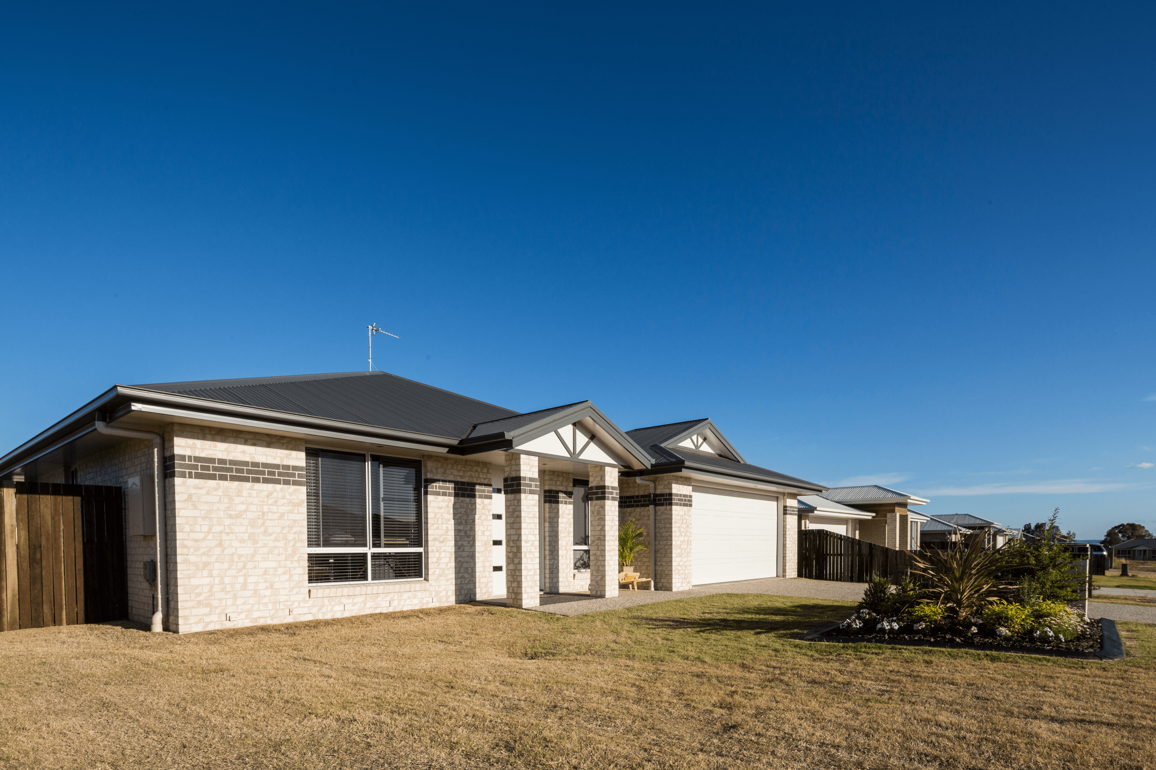 PGH Washed White brick from the Coastal Hamptons range used on home in Qld