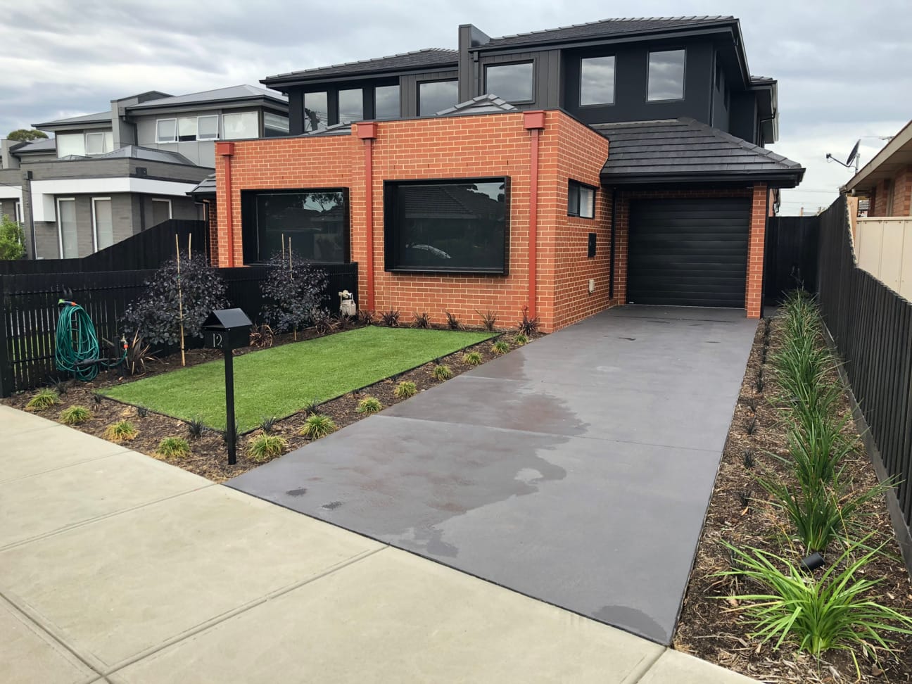 Red bricks used to create a contemporary townhouse interpretation of a family home in Altona Victoria