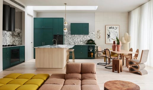 Designer Zoe Murphy using PGH Morada Linear Blanco brick in her Art House interior.