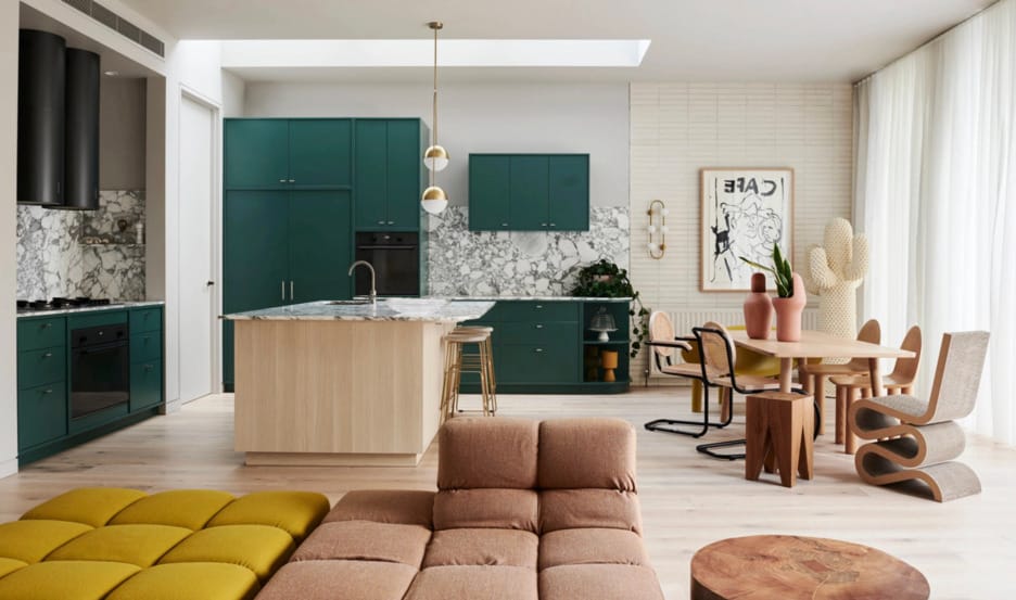 Designer Zoe Murphy using PGH Morada Linear Blanco brick in her Art House interior.