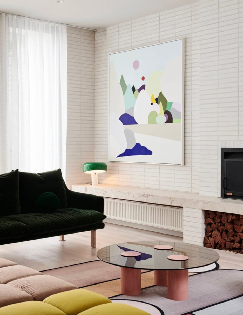 Designer Zoe Murphy using PGH Morada Linear Blanco brick in her Art House interior.