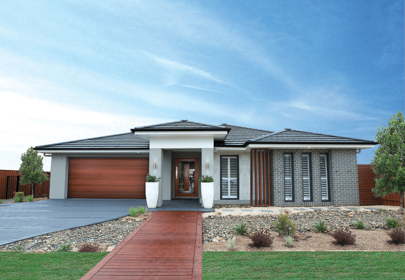 Single storey Afresco Truffle brick house front