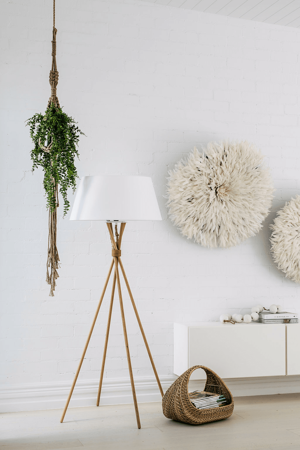 Painted brick used in the interior and exterior of a residential home.