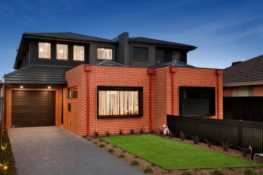 Red bricks used to create a contemporary townhouse interpretation of a family home in Altona Victoria