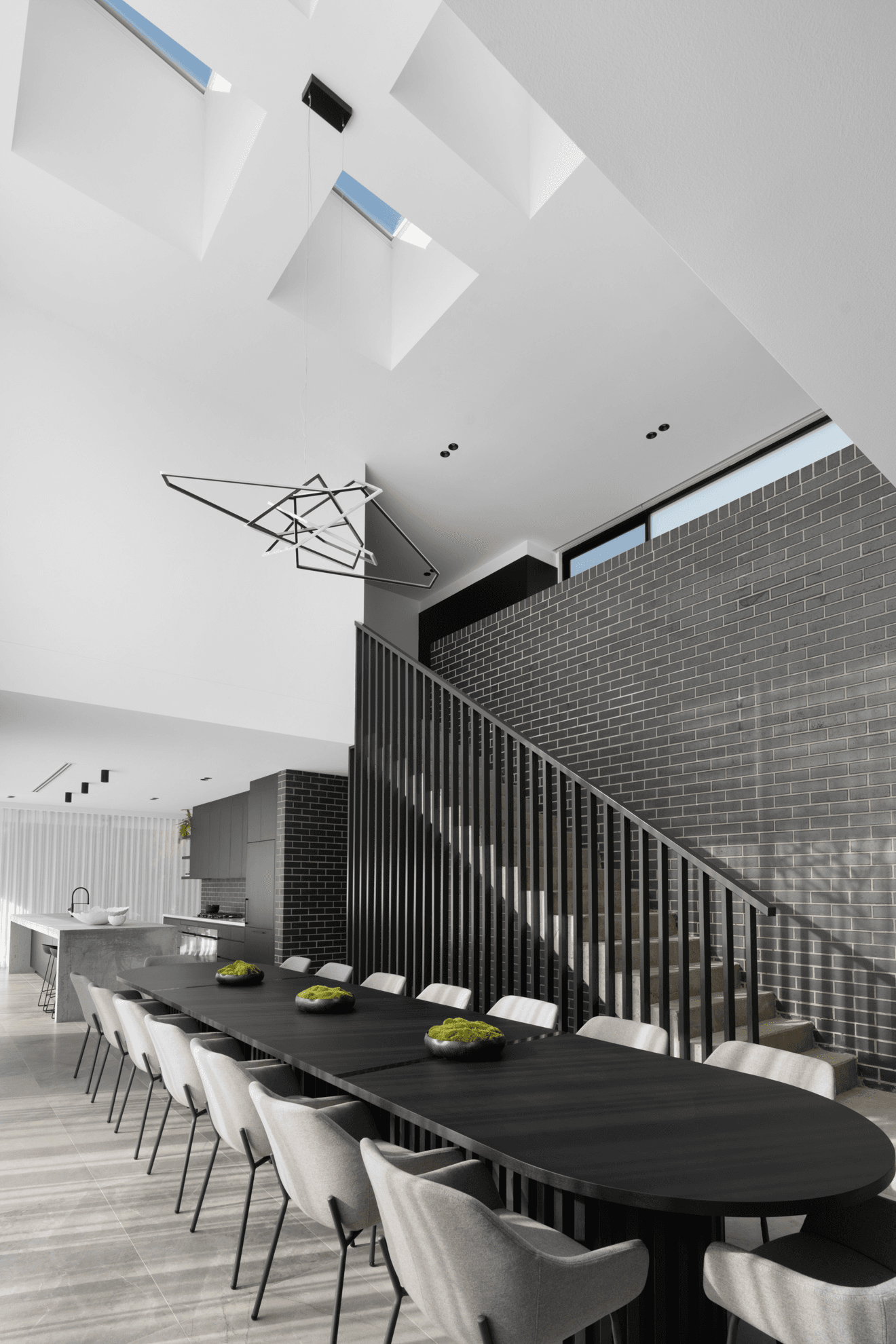 Bold statement brickwork wuing PGH bricks in designer luxury home.