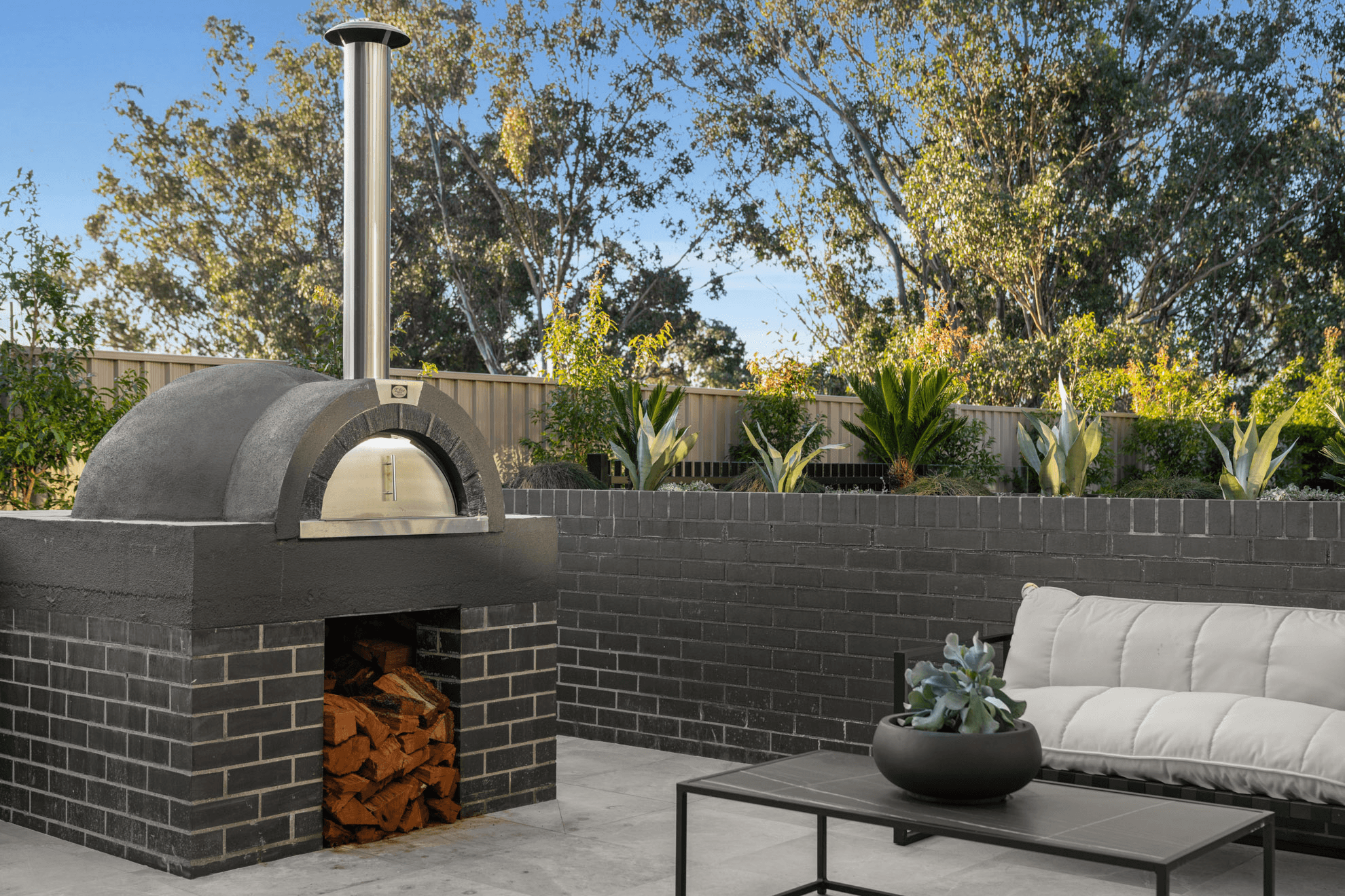 Bold statement brickwork wuing PGH bricks in designer luxury home.