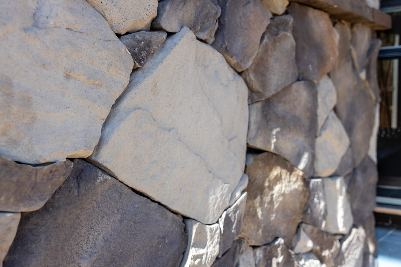 PGH Stone Natural Fieldstone Range in Alpine Grey installed on a wall