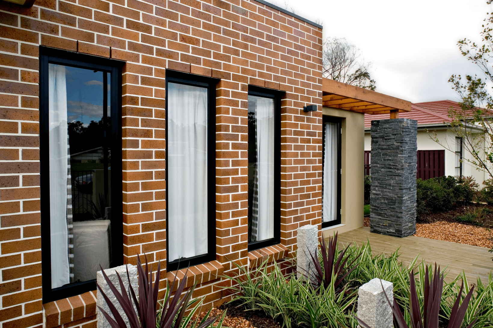 Black and Tan brick from PGH in Smooth range used on multi-residential townhouses
