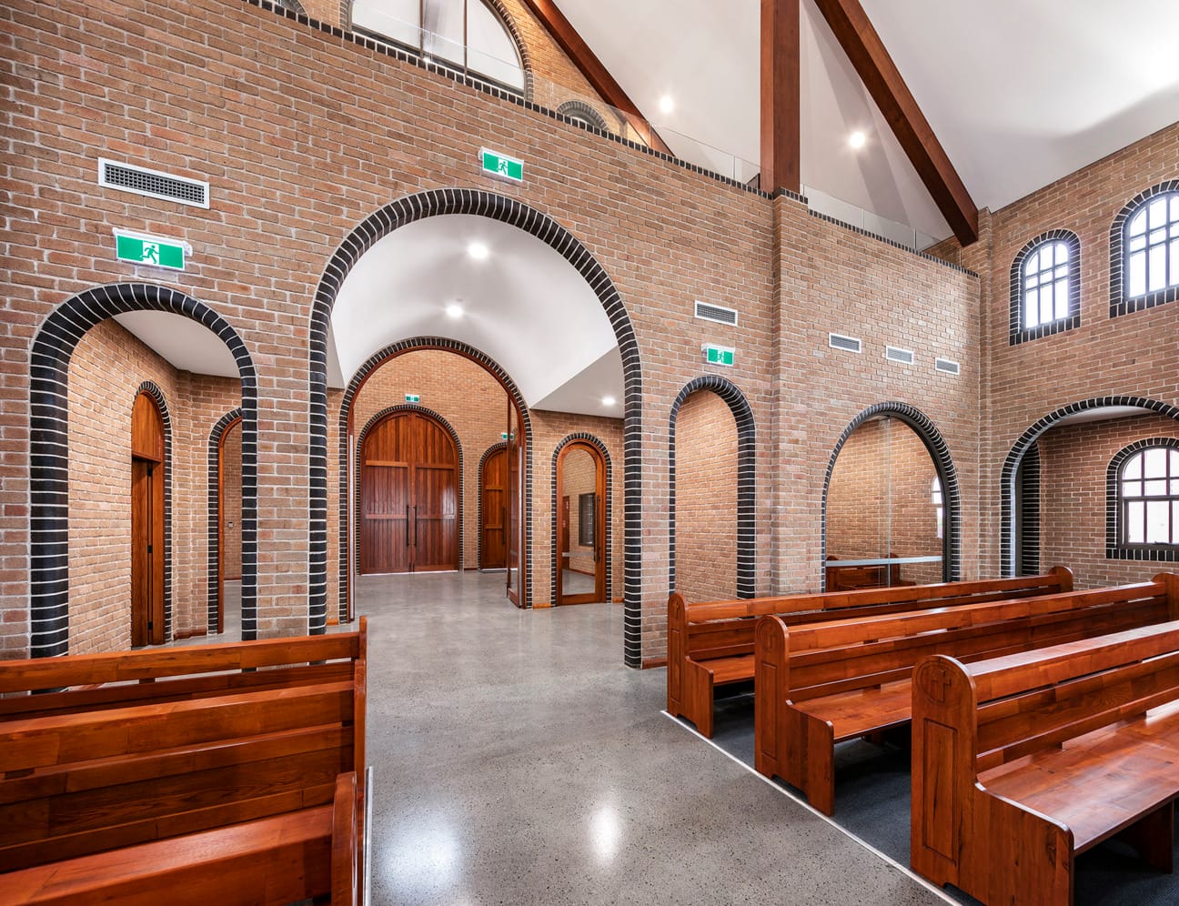 Holy Family Church using PGH Bricks with a modern twist on Romanesque style architecture.