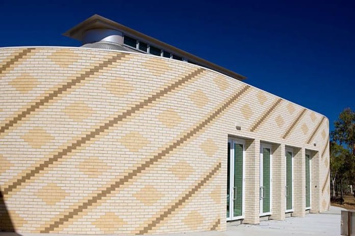 Botswana Embassy building using PGH Bricks to enforce cultural identity through colourful brick and pattern work.