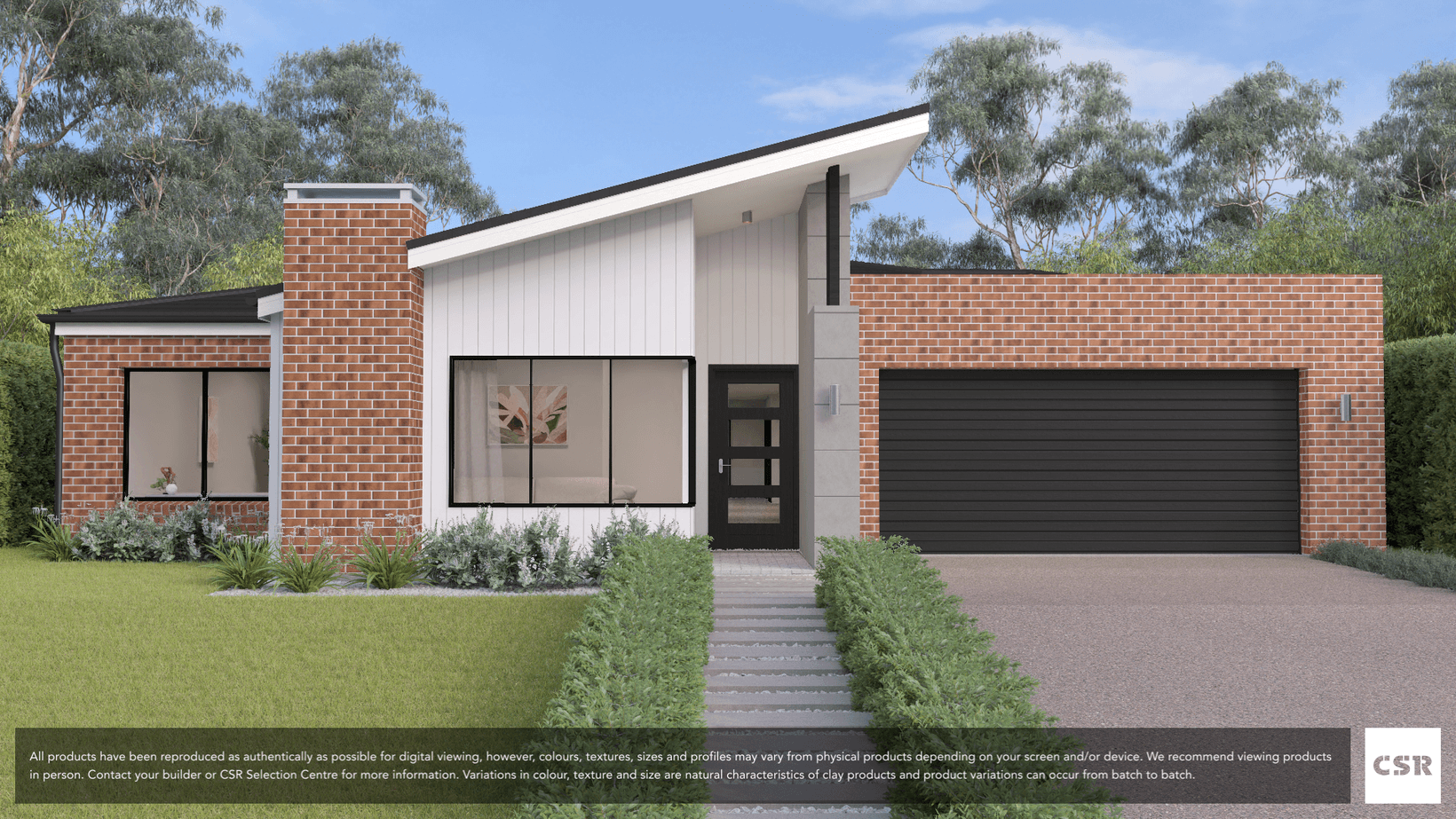 PGH Red Gum brick from the Desert range on house render