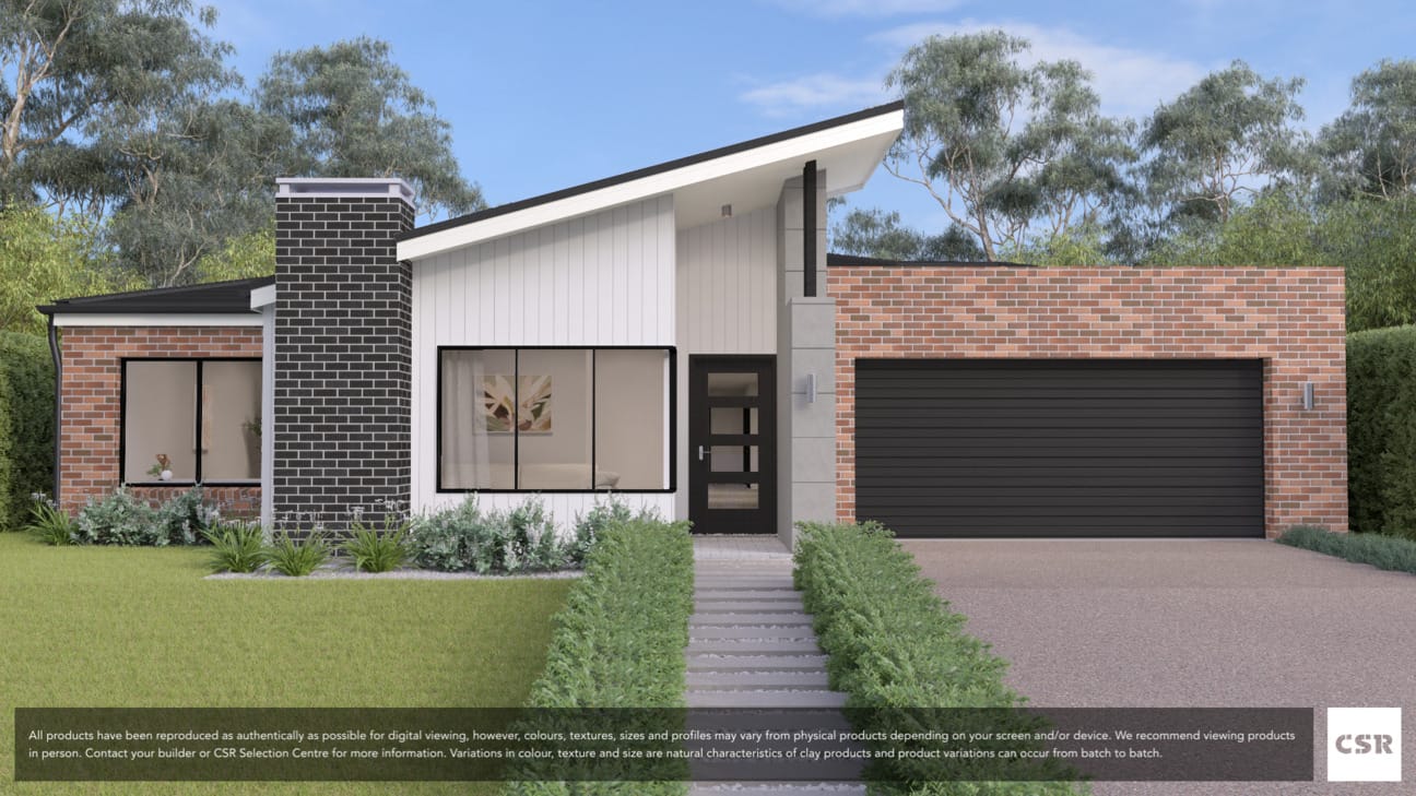 Bradfield Bronze brick from PGH in Dry Pressed Architectural range on house render