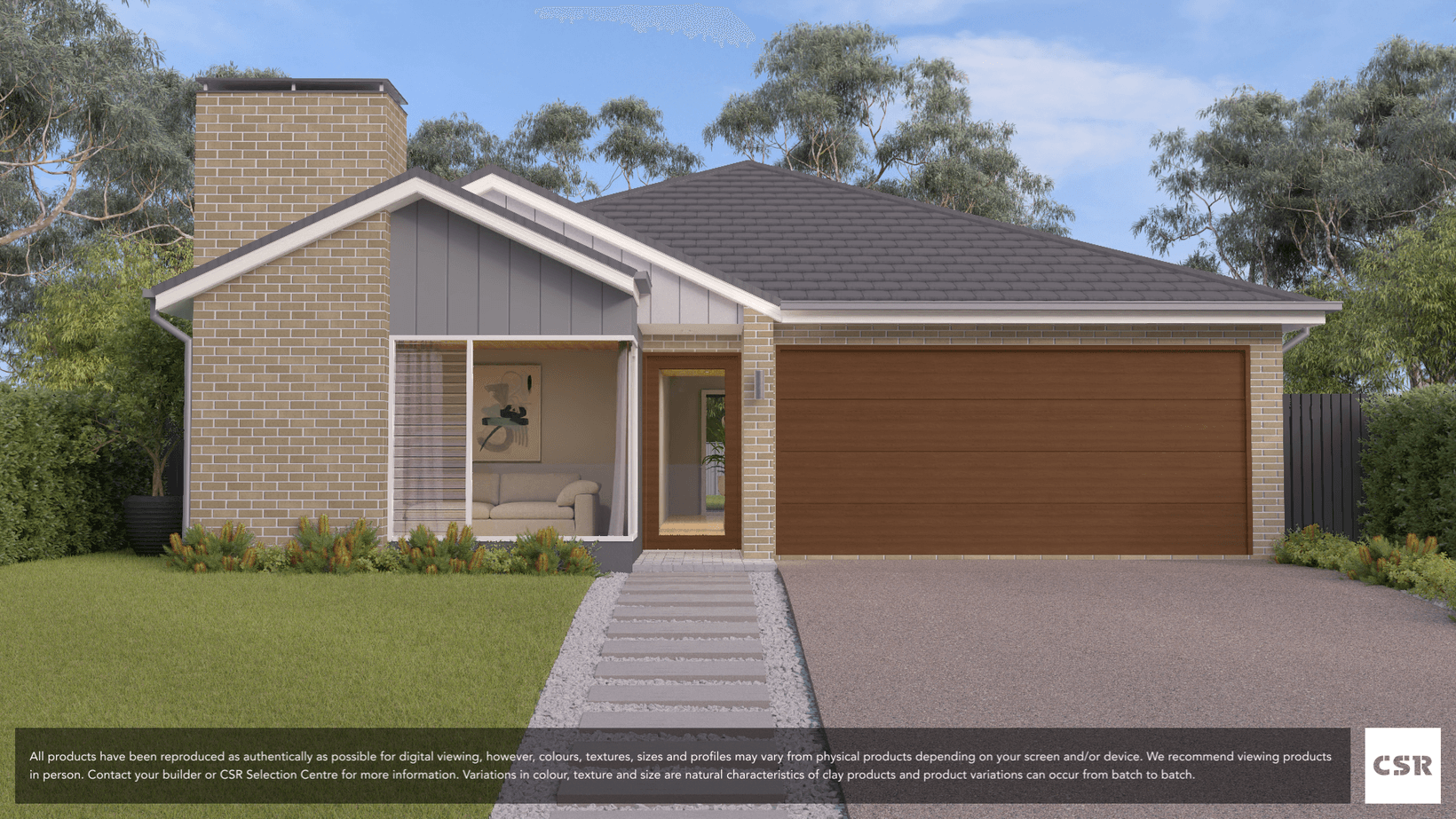 Stone brick from PGH in Foundations range on house render