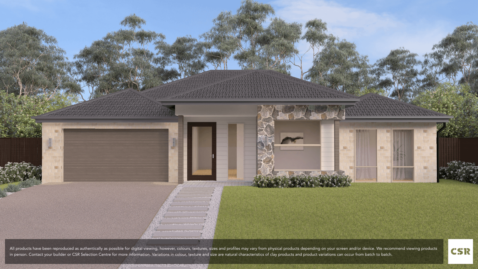 Leyburn brick from PGH in Granite Belt range on house render