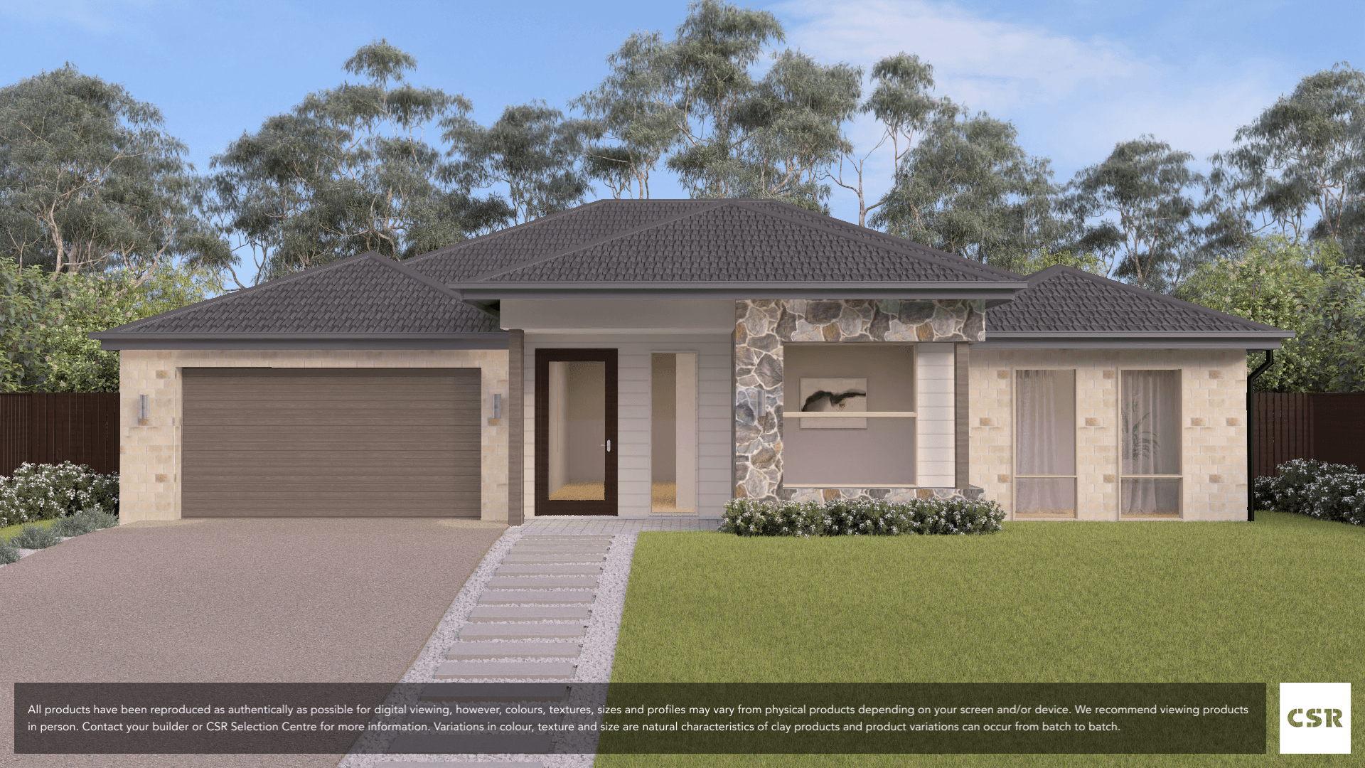 Leyburn brick from PGH in Granite Belt range on house render