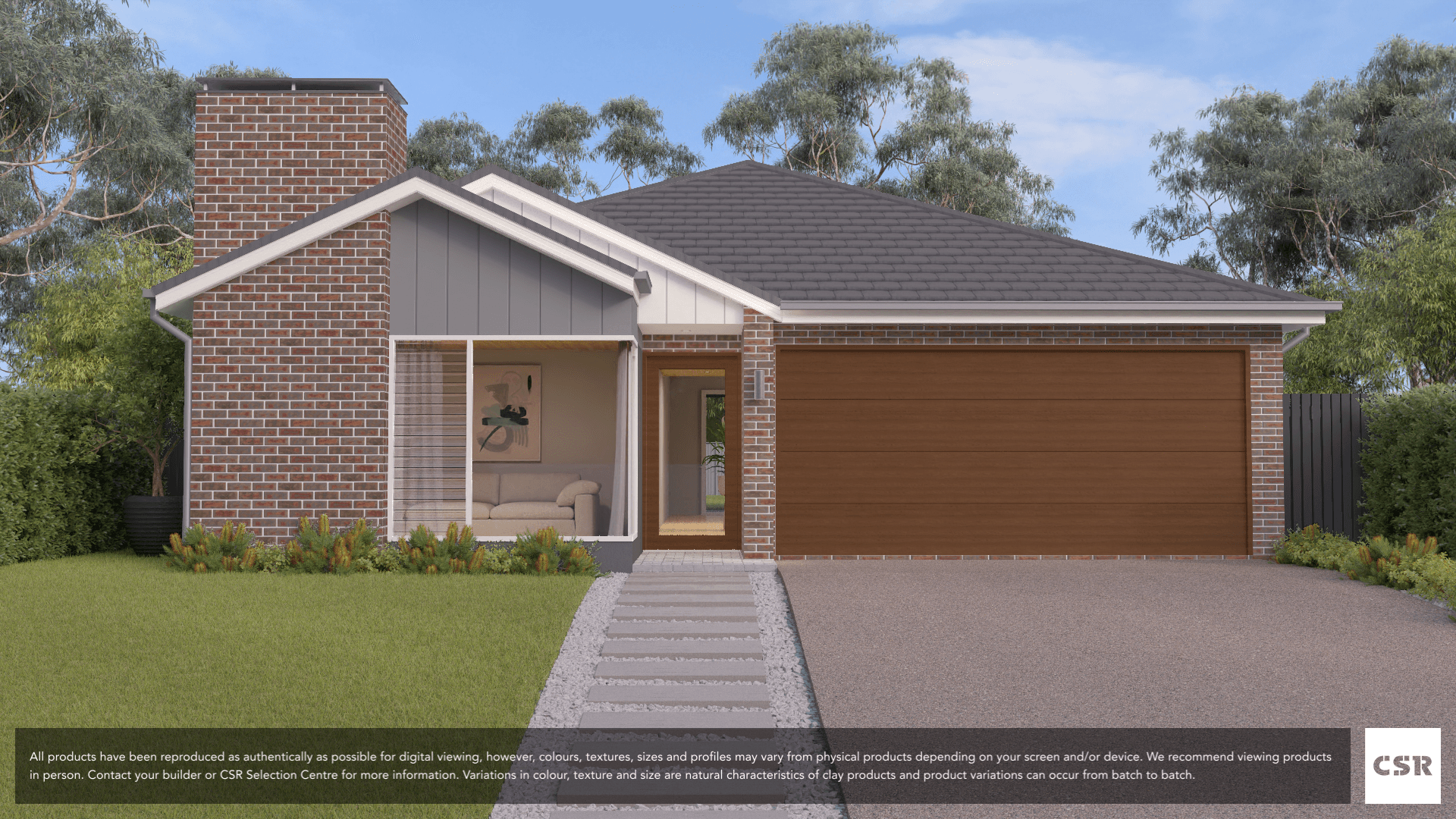 Leura brick from PGH in Highlands range on house render