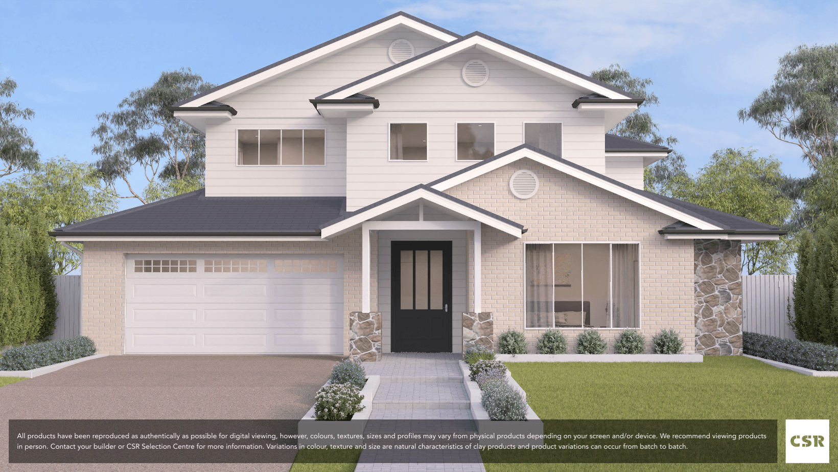 Airlie brick from PGH in Horizon range on house render