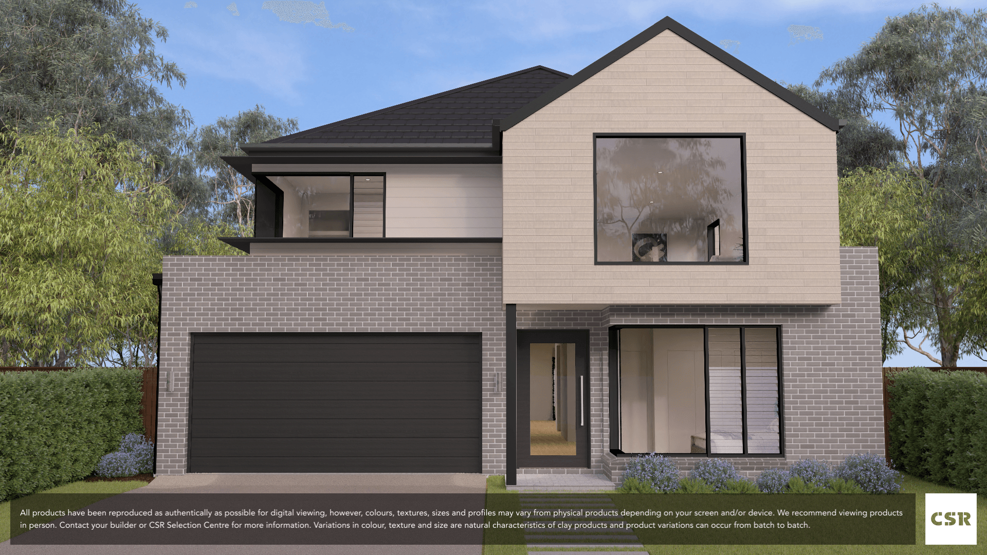 Olympus brick from PGH in Metallic range on house render