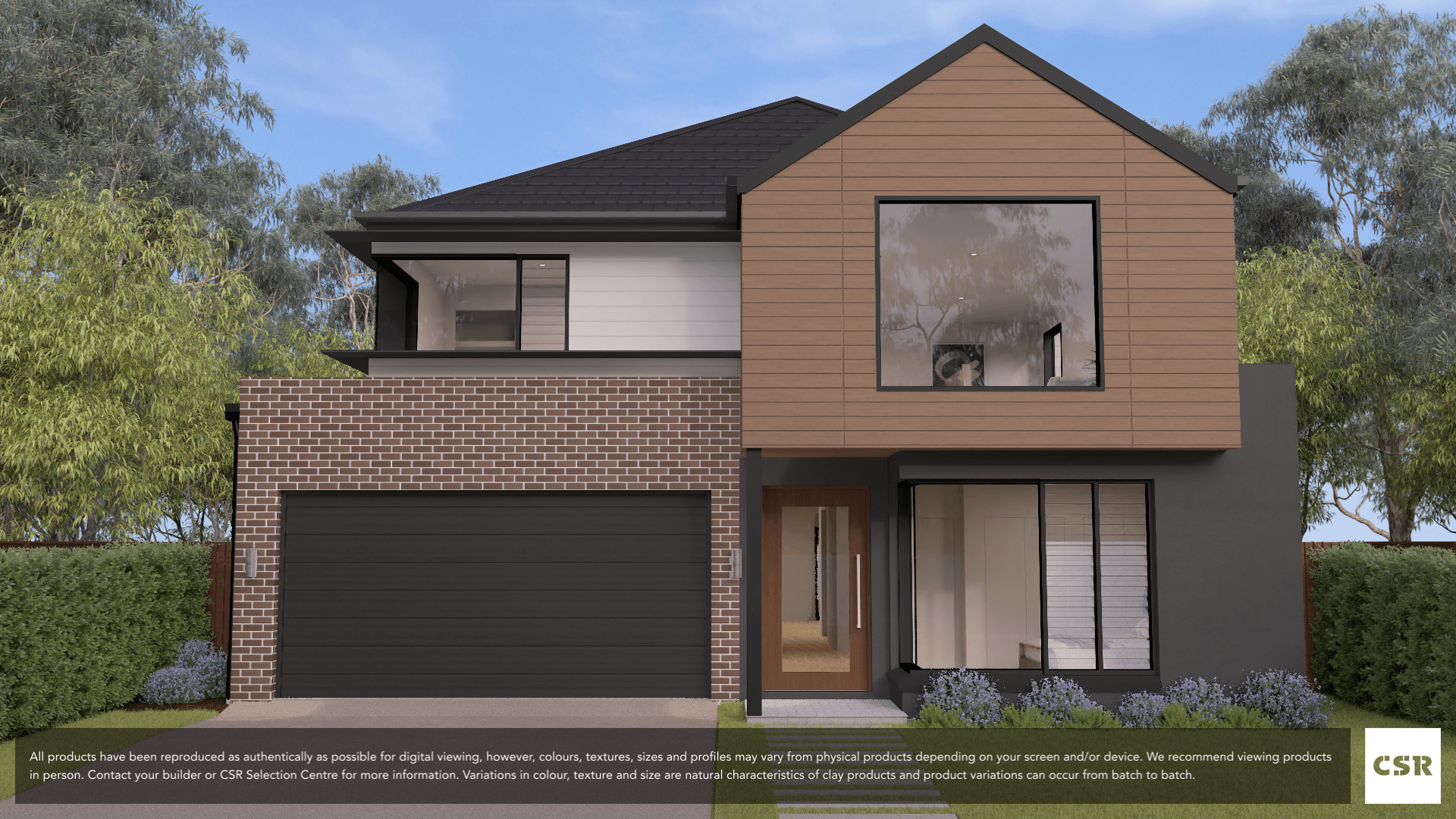 Cacao brick from PGH in Morada range on house render