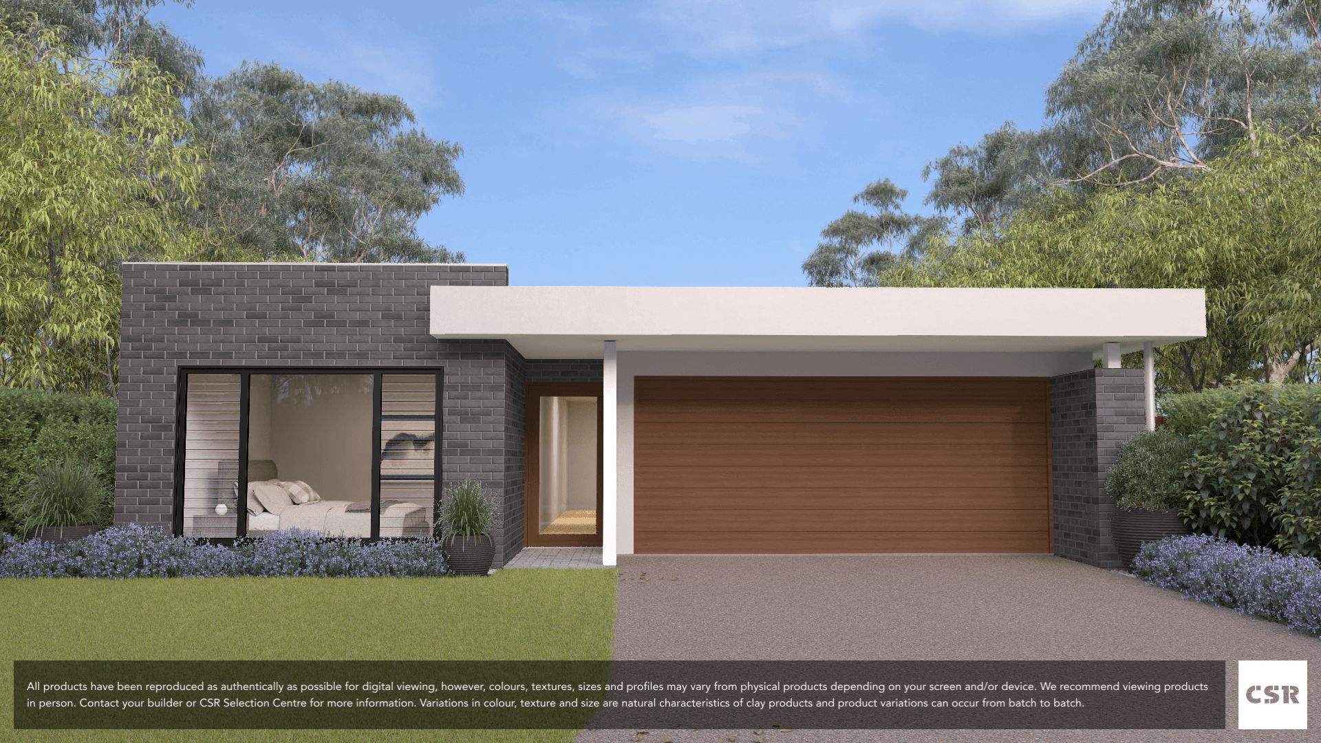 Nero Gloss brick from PGH in Morada range on house render