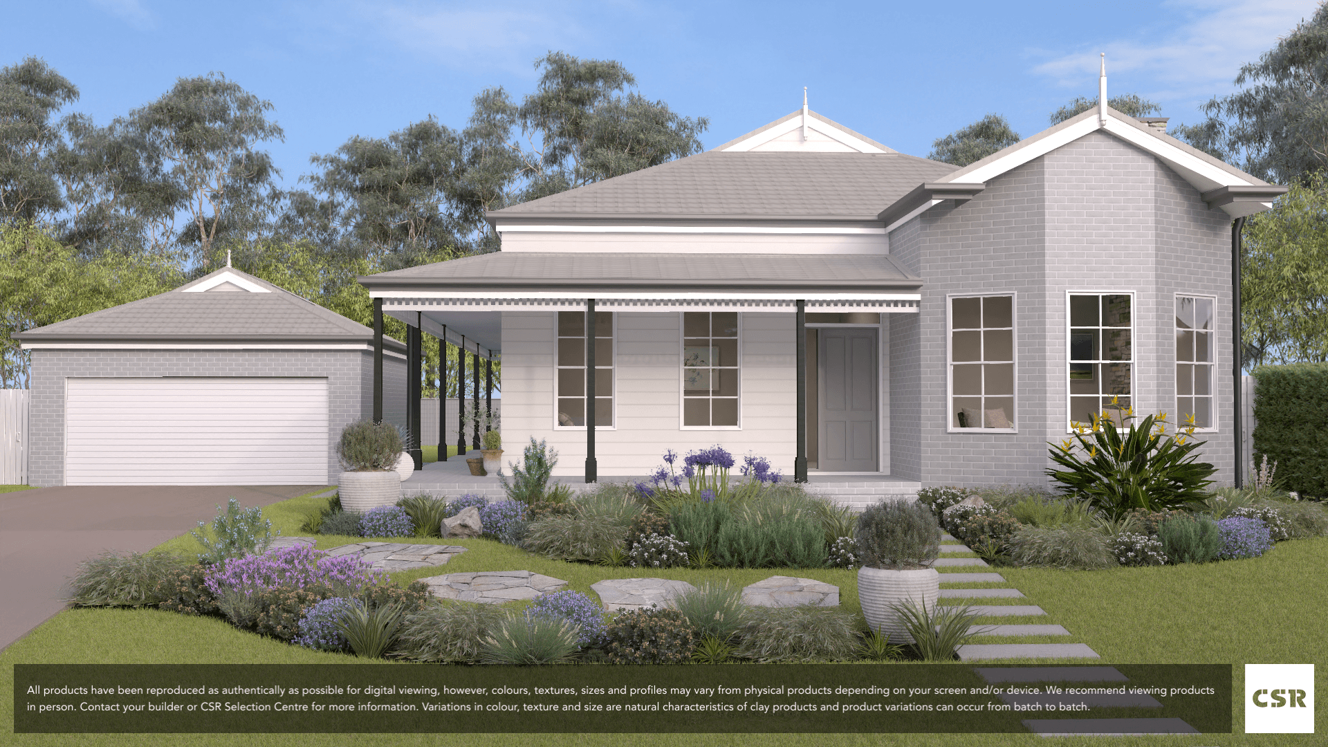 Haze brick from PGH in Nightfall range on house render