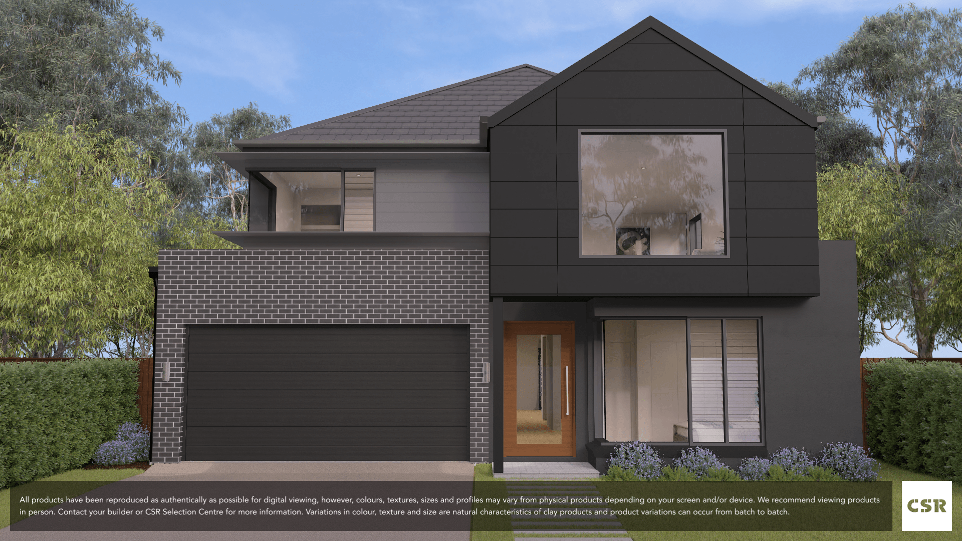 Midnight brick from PGH in Nightfall range on house render