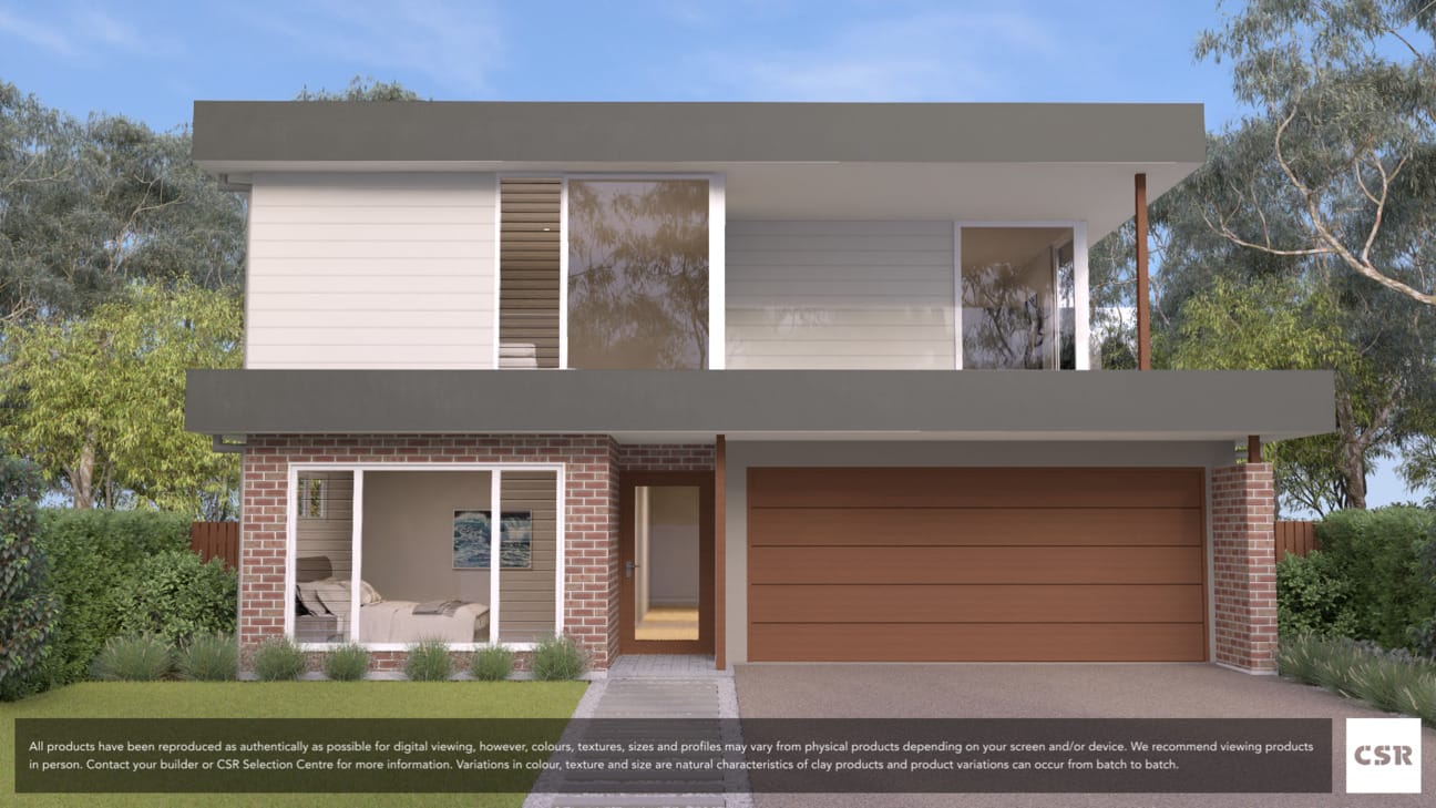 Grampian Blue brick from PGH in Origin range on house render