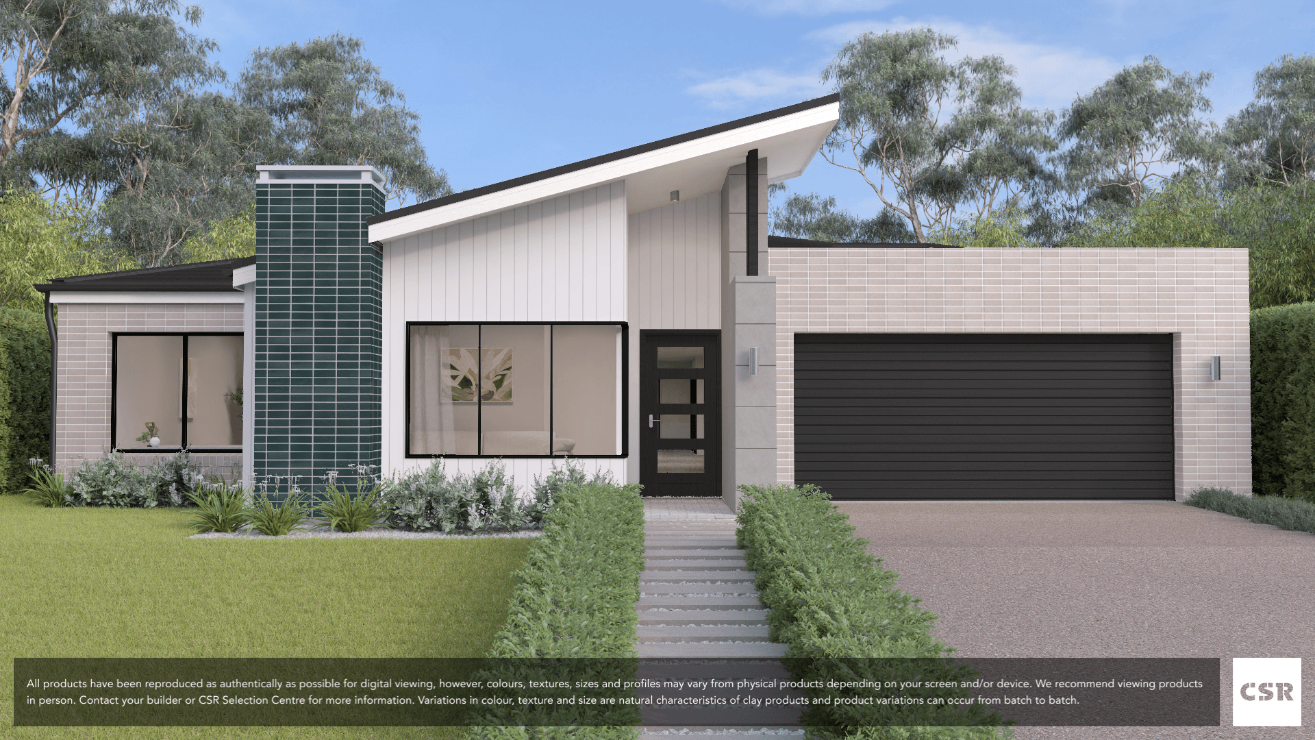 Ficus (Green Gloss) brick from PGH in Glazed range, on house render