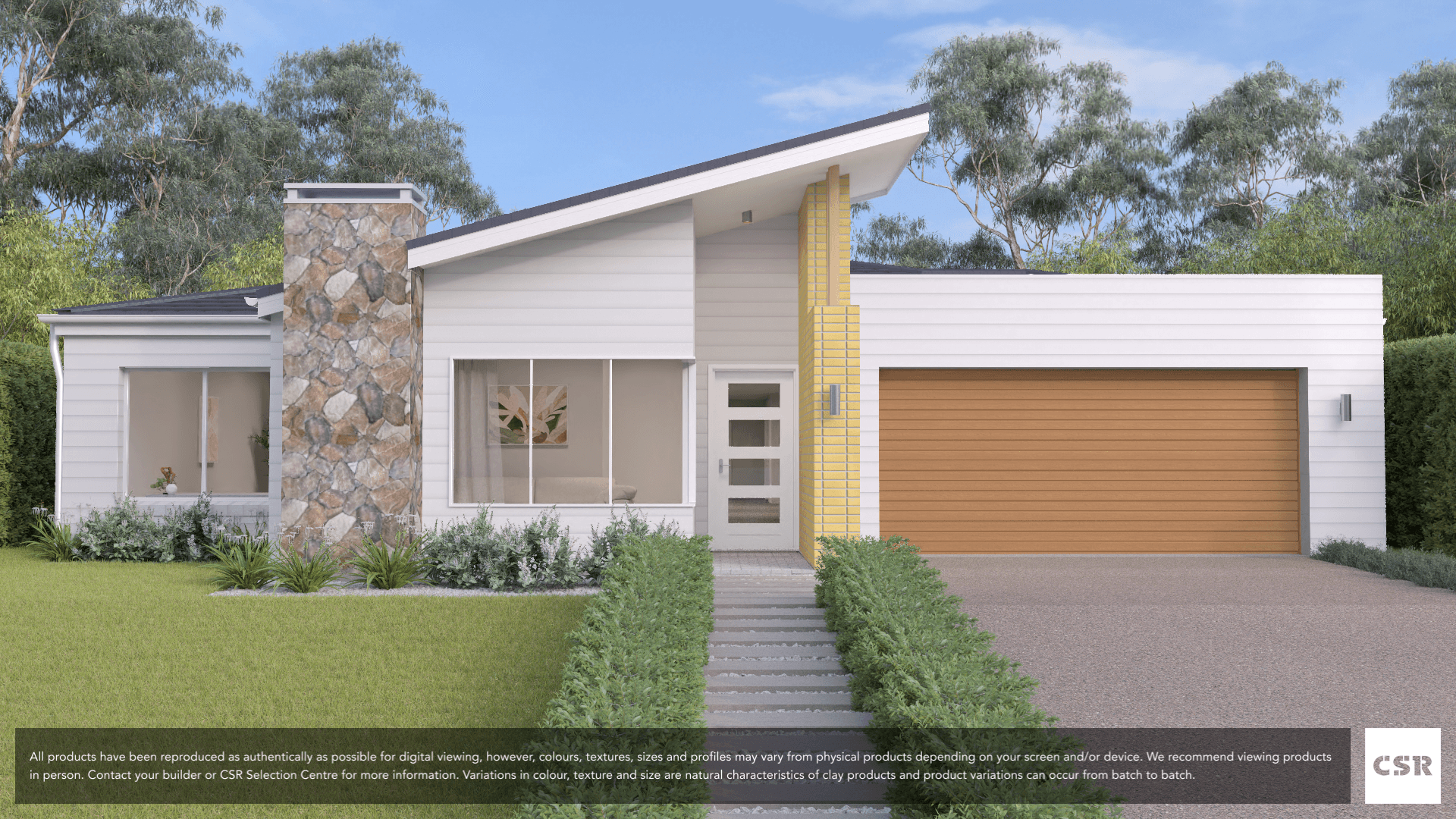 Marigold (Yellow Gloss) brick from PGH in Glazed range, on house render