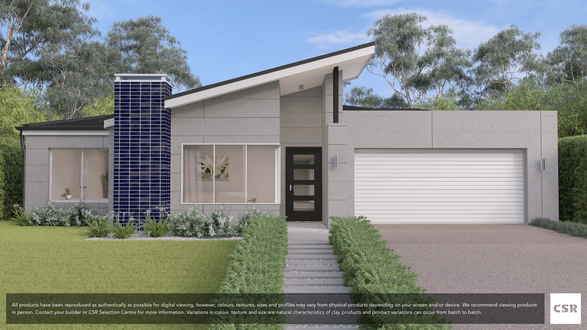 Orchid (Blue Gloss) brick from PGH in Glazed range, on house render