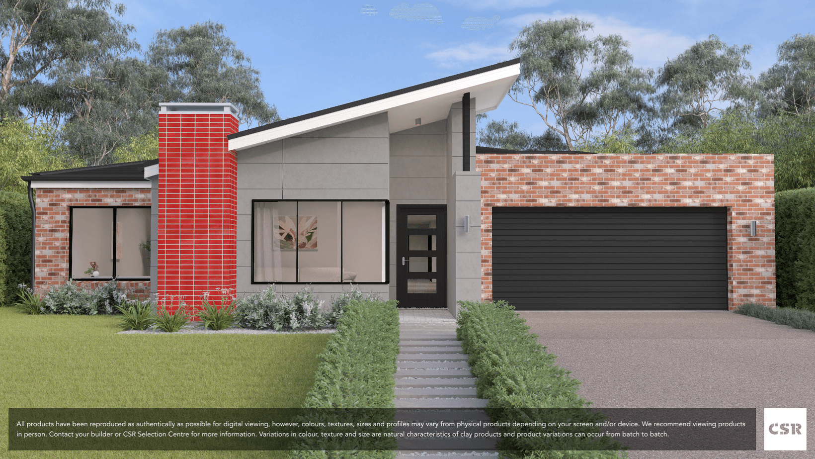 Poppy (Red Gloss) brick from PGH in Glazed range, on house render