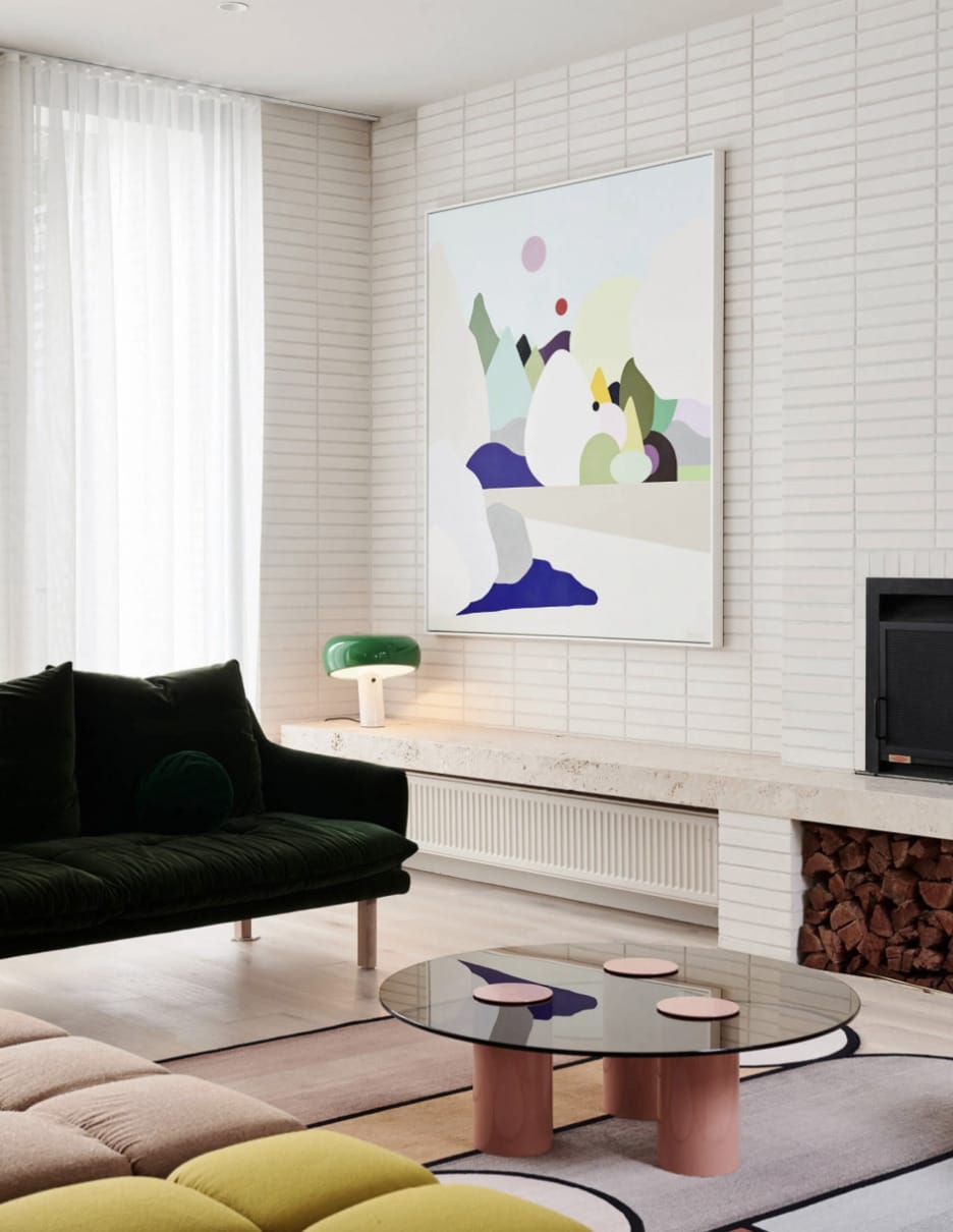 Designer Zoe Murphy using PGH Morada Linear Blanco brick in her Art House interior.