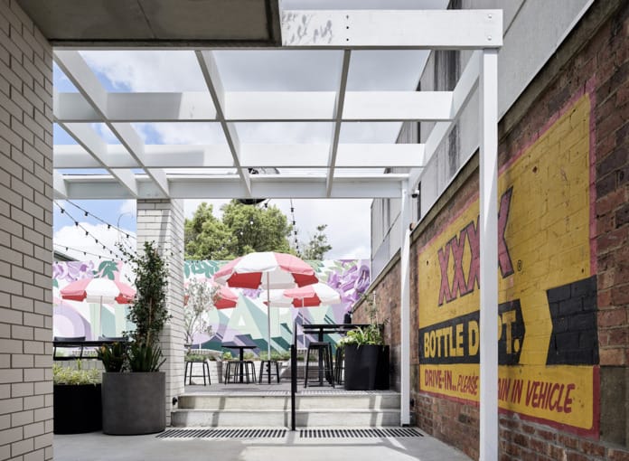 The redesign of The Boundary Hotel in Brisbane’s West End showcasing the use of PGH's Blanco white brick.