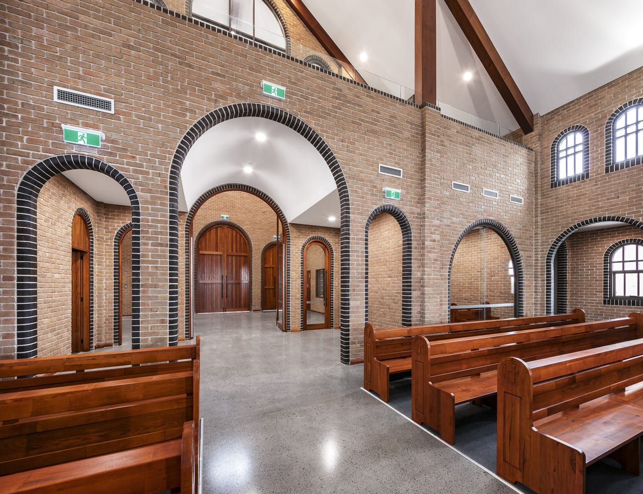 Holy Family Church using PGH Bricks with a modern twist on Romanesque style architecture.