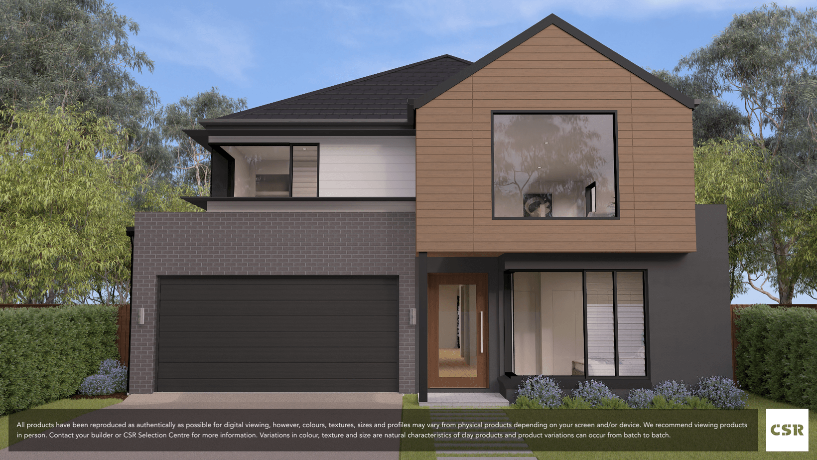 PGH Monsoon brick from the Dark and Stormy range on house render