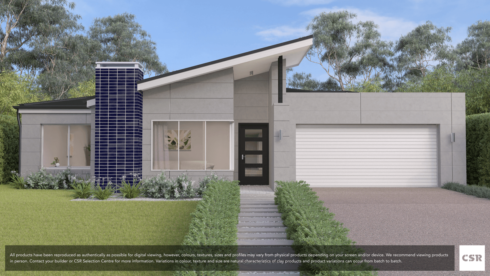 Orchid (Blue Gloss) brick from PGH in Glazed range, on house render